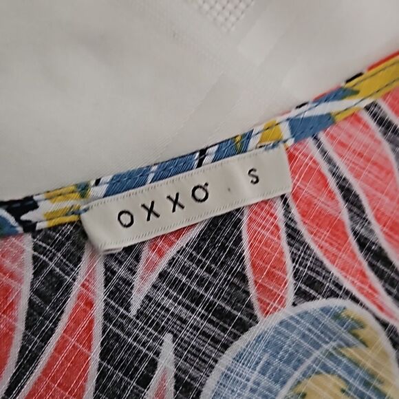 OXXO Women's Tropical Bell- Bottoms Jumpsuit Size Small Red/Blue - Picture 9 of 16